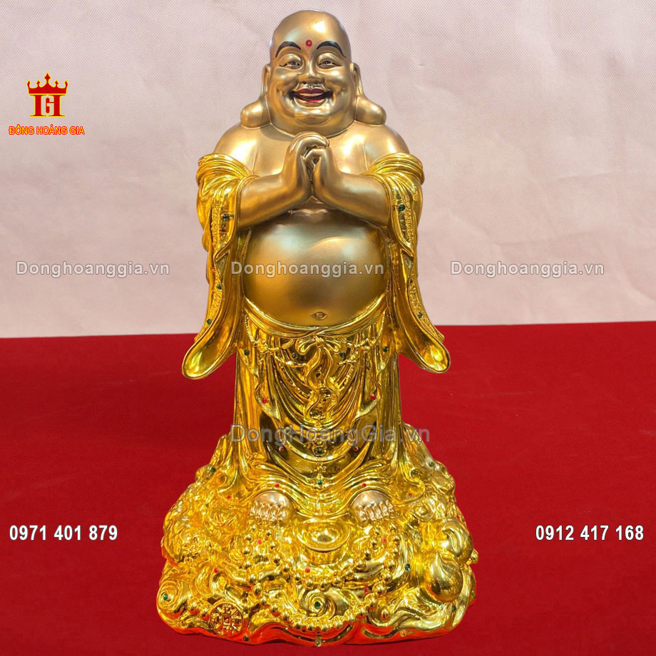 Tượng Phật Di Lặc bằng đồng dát vàng là dòng sản phẩm tượng cao cấp tại Hoàng Gia